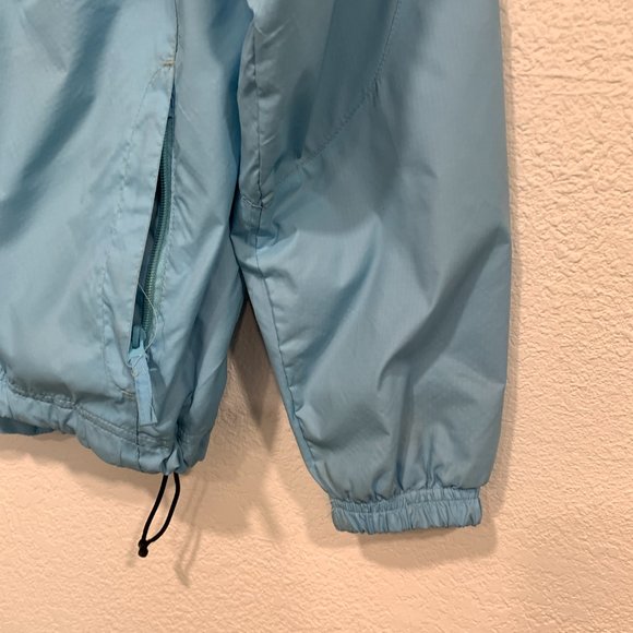 Athletic Works Rain Jacket Blue Nylon Hooded Lightweight Womens Size Med (8-10) - Picture 7 of 12